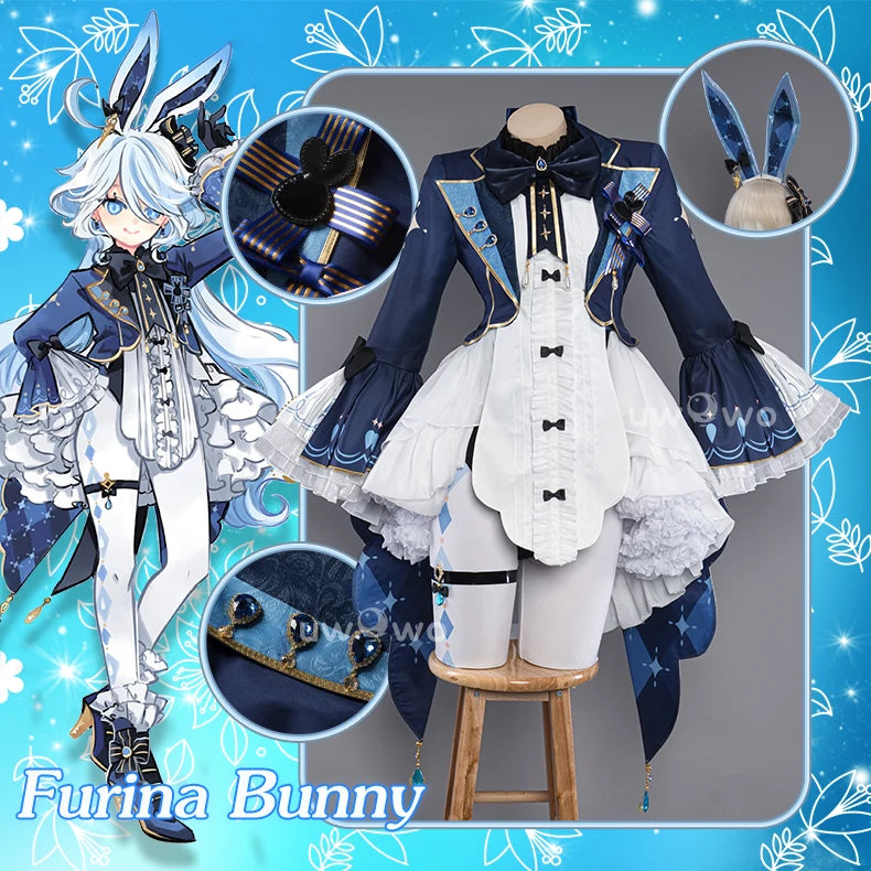 LAST BATCH UWOWO Exklusives Furina Cosplay Genshin Impact Fanart Furina Niedlicher Häschenanzug Cosplay-Kostüm So ist Leben