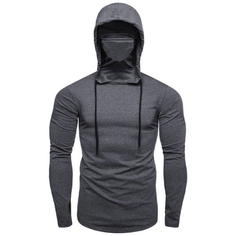 Lässige neue Mode Langarm Splice Große Maske Hoodies - So ist Leben