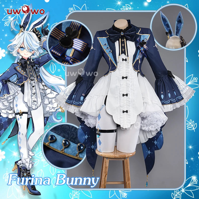 LAST BATCH UWOWO Exklusives Furina Cosplay Genshin Impact Fanart Furina Niedlicher Häschenanzug Cosplay-Kostüm So ist Leben