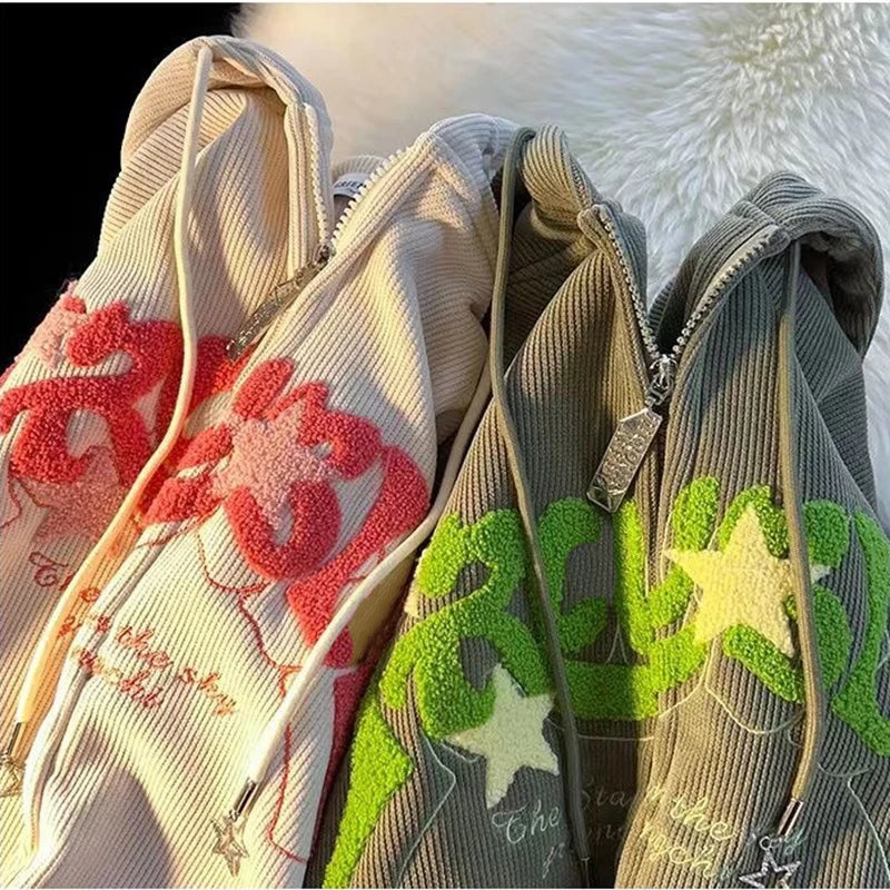 Lässiger Langarm-Sweatshirt-Hoodie mit Stickerei - So ist Leben