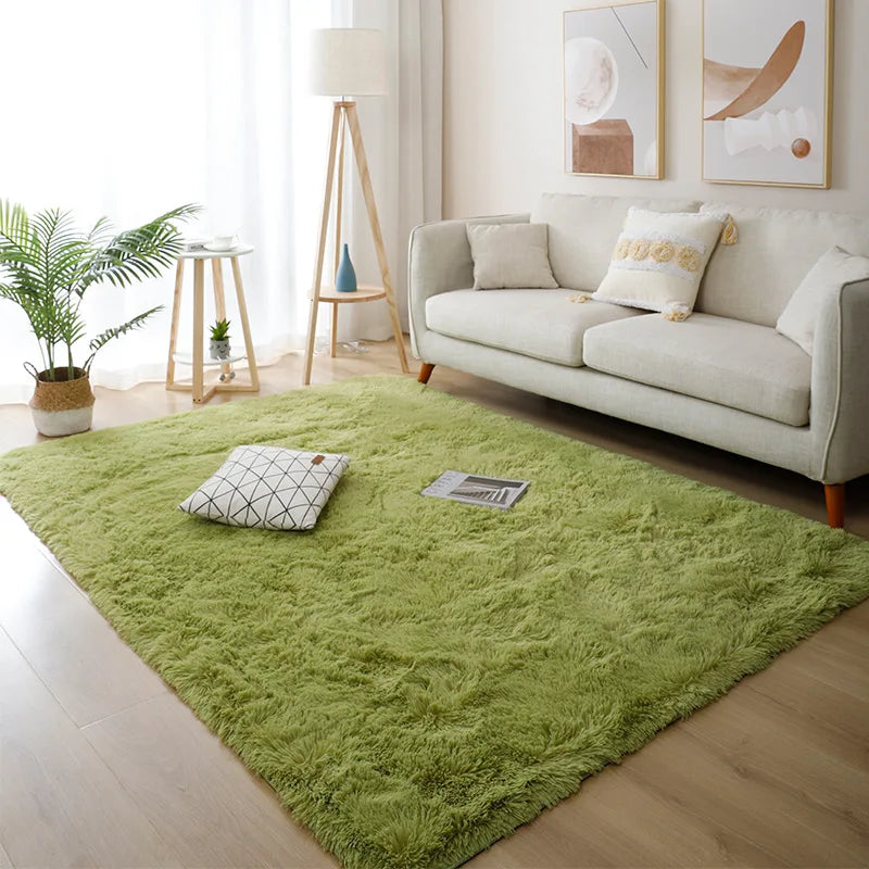 Weißer flauschiger Flurteppich Modernes Wohnzimmer - So ist Leben