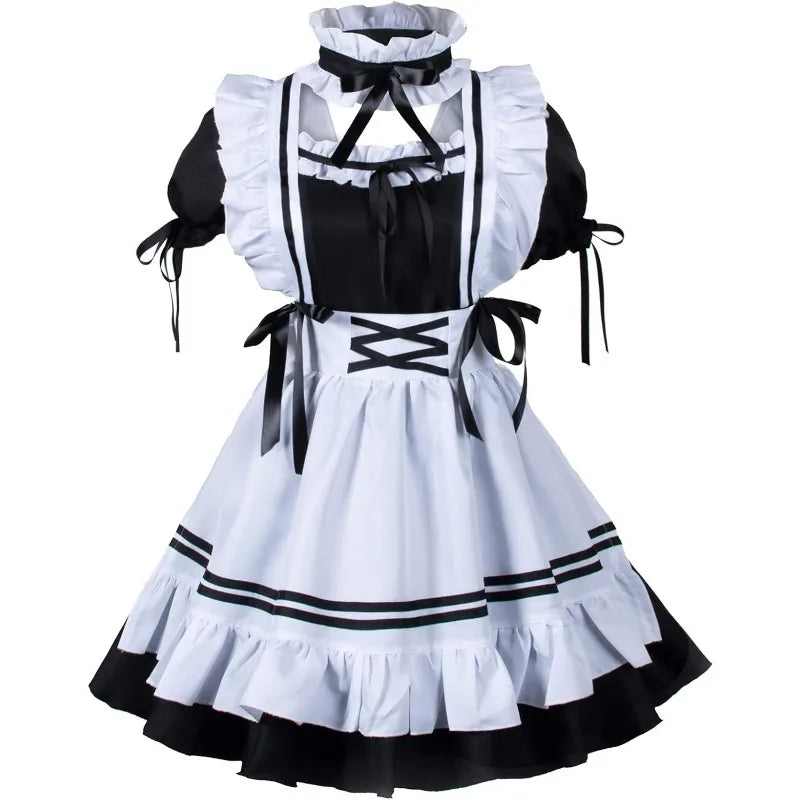 Anime Französisch Maid Schürze Lolita Kostüm Cosplay Kostüm Pelzigen Katze Ohr Handschuhe Socken Halloween Karneval Party So ist Leben