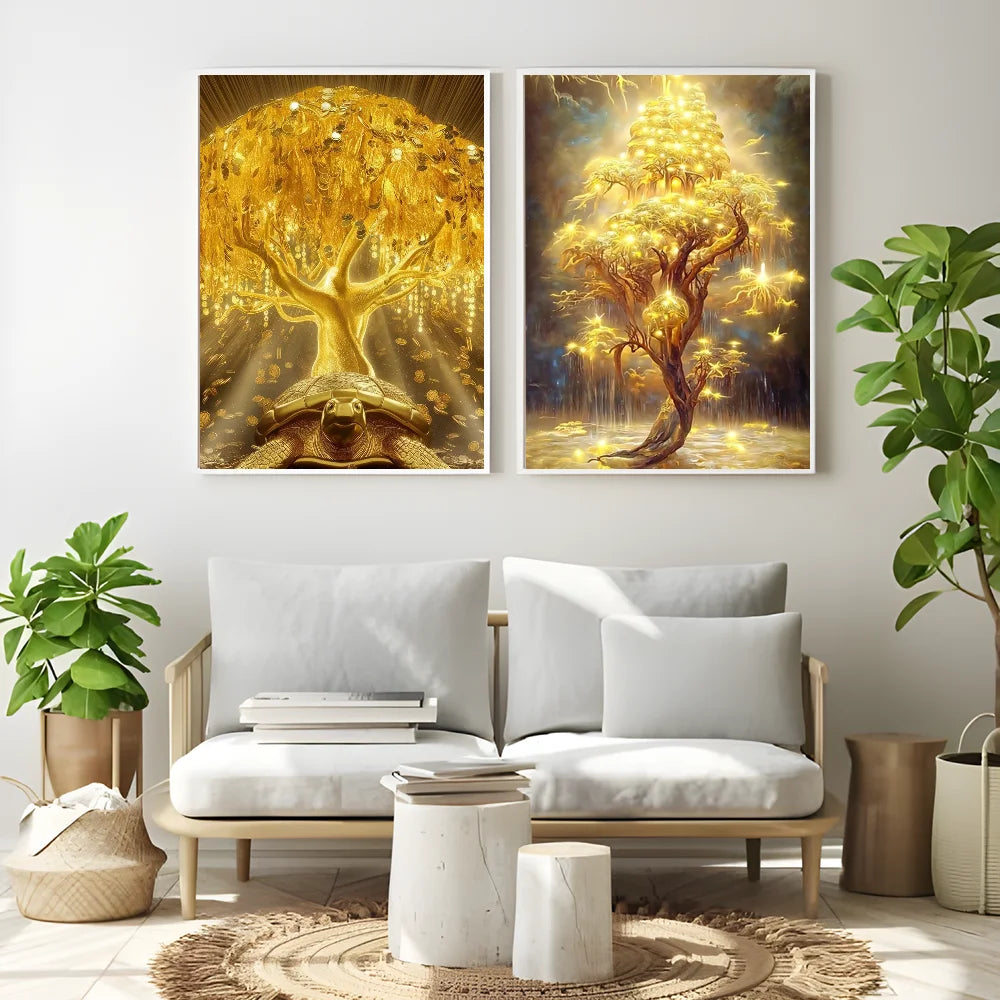 Goldener Geldbaum Poster Drucke Home Decor Geschenk - So ist Leben