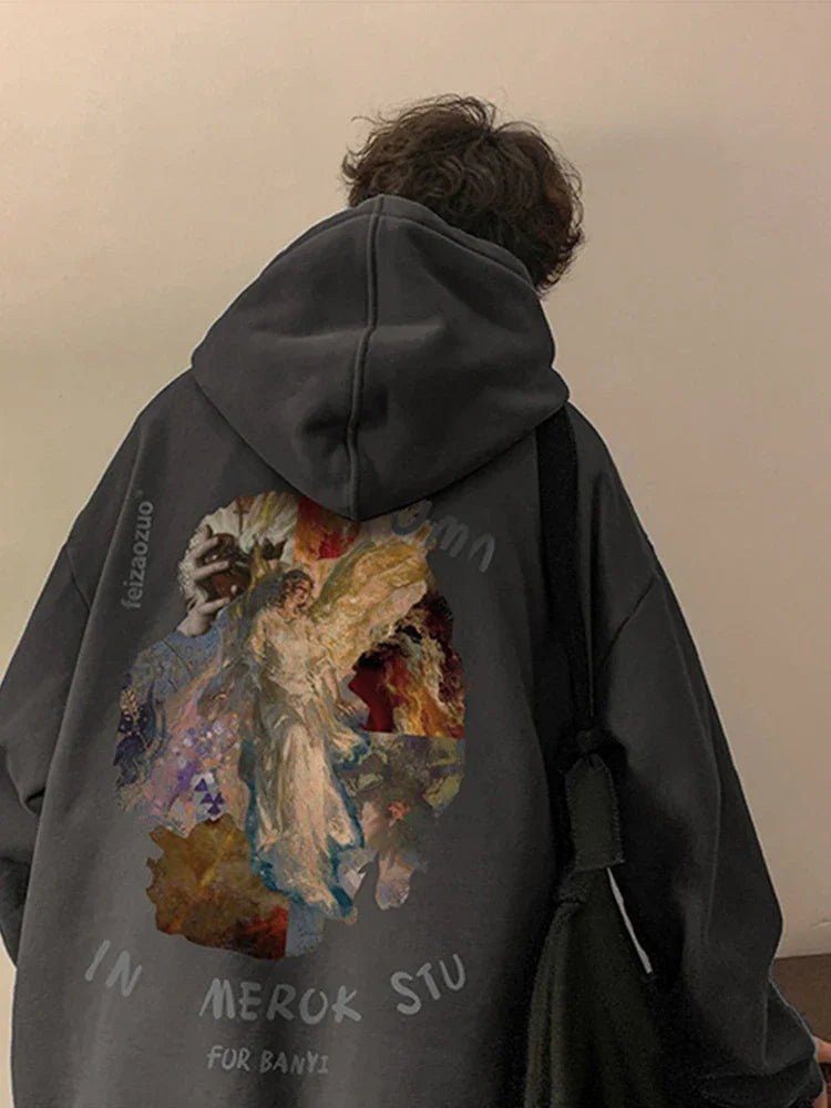 Neue Goth Grafik Gedruckt Pullover Hoodies Für Männer Y2K Vintage Streetwear Mit Kapuze Sweatshirts Herbst Baggy Hip Hop Mode Hoody So ist Leben