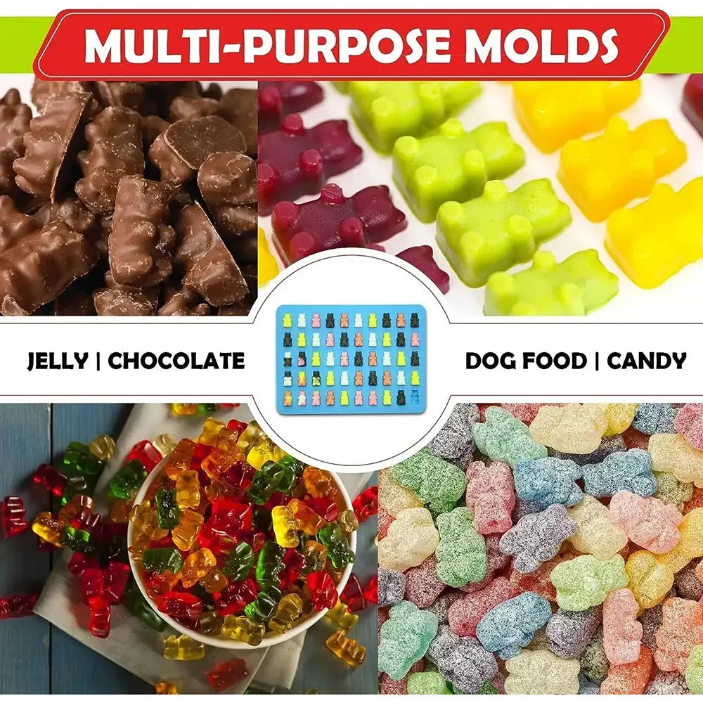50 Gitter Gummibärchen Silikon form niedlichen Bären gelee Formen Süßigkeiten Schokolade Fondant Tabletts mit Tropfer DIY Back dekoration Werkzeuge - So ist Leben