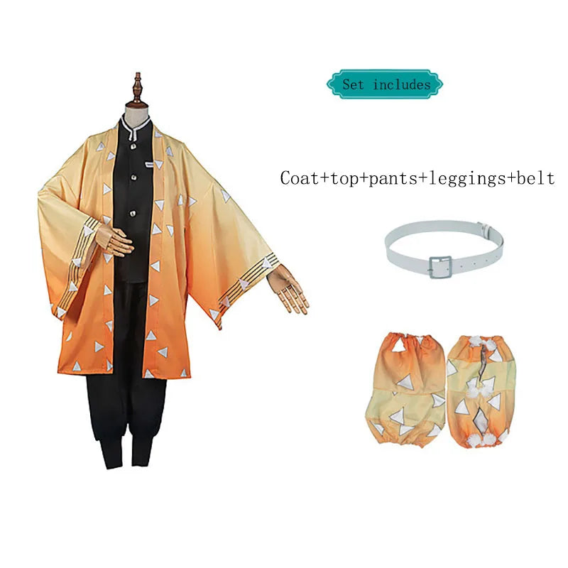 Dämonentöter Kamado Tanjirou Zenitsu Giyuu Cosplay Kostüm Anime Set für Kinder Mann Halloween Dress UpHalloween Frauen Kinder So ist Leben