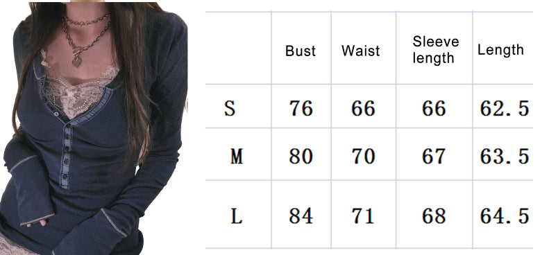 00er Jahre Retro Cottage Grunge T-Shirt Herbst gerippt gestrickt Langarm Slim Fit T-Shirts Y2K Fee 90er Jahre Vintage V-Ausschnitt Crop Tops Damen So ist Leben