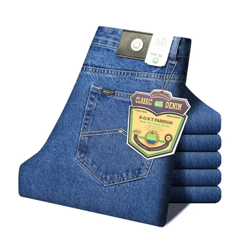 Männer Business Jeans Klassische Frühling Herbst Männlichen Baumwolle Gerade Stretch Marke Denim Hosen Sommer Overalls Slim Fit Hosen 2021 So ist Leben