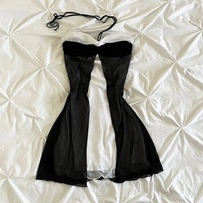 Grunge Punk Gothic Fairycore Emo Girls Dress Sexy Slim Lace Chic Fashion Aesthetic Women's Dresses Harajuku Retro Y2K Streetwear - So ist Leben