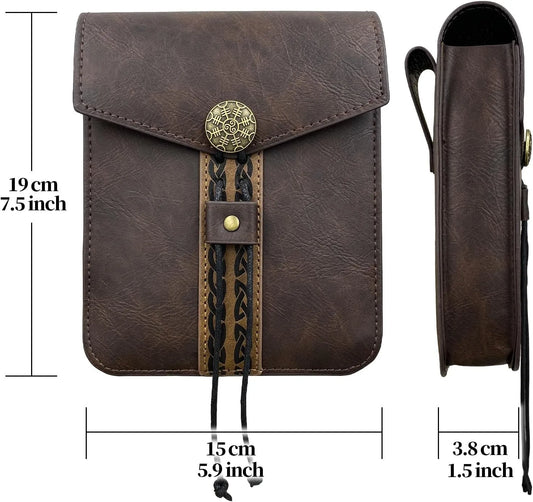2 Stück mittelalterlicher Gürtel und Geldbörse im Wikinger-Stil, perfekt für LARP Renaissance Faire Halloween und Renaissance So ist Leben