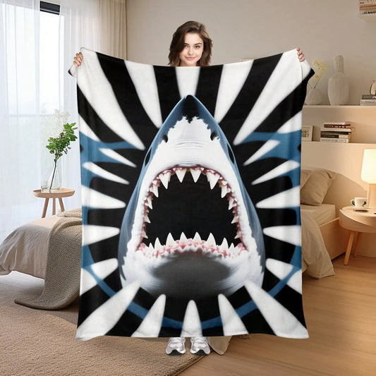 Flanell Decke Haifischmuster – Weich & Modern - So ist Leben