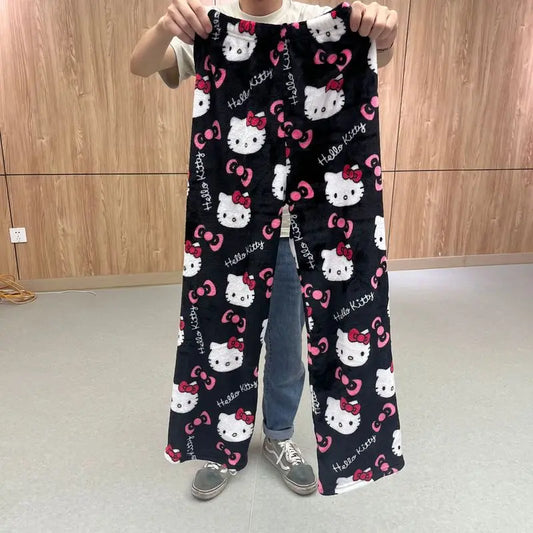 Hello‑Kitty Flanell‑Homewear Hose im Cartoon‑Design - So ist Leben