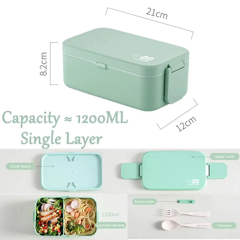 Eco-Friendly Bamboo Fiber Lunch Box Microwave Leakproof Bento Container for School/Office/Picnic Portable Food Storage Container - So ist Leben