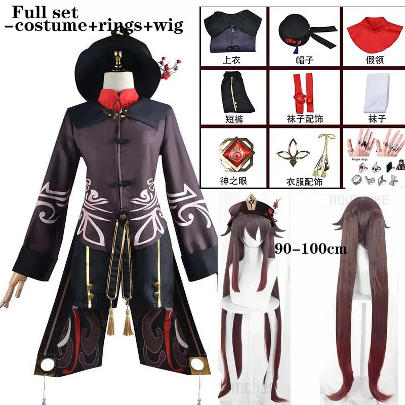 Hutao Cosplay Femme Halloween Kostüm Anime Kleidung Für Frauen Disfraz Mujer Adulta Für Erwachsene Ropa Para Hu Tao Outfits So ist Leben