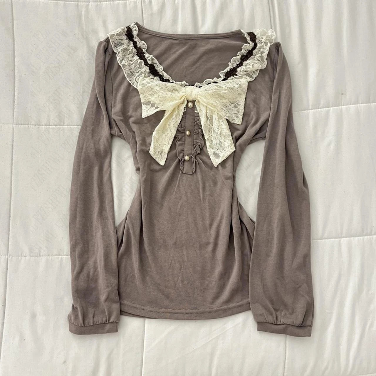 Süße ästhetische Y2K Frau süße Kleidung Maiden T-Shirt Emo weibliche Pullover weiche schöne Henley Tops Kokette Kawaii Harajuku T-Shirt So ist Leben