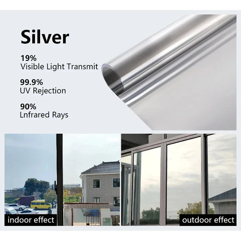 40-90CM Haus Fenster Privatsphäre Tönung Film Anti Look Glas Aufkleber Tag Einweg Spiegel Bildschirm Folie Vinyl UV Schutz Filme So ist Leben