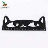 1 Stück Lytwtw's niedliches Kawaii-Lineal mit schwarzer Katze und Kätzchen, gerades Lineal, Holzwerkzeuge, Cartoon, Nähen, Zeichnen, Büro, Schule, Schreibwaren - So ist Leben