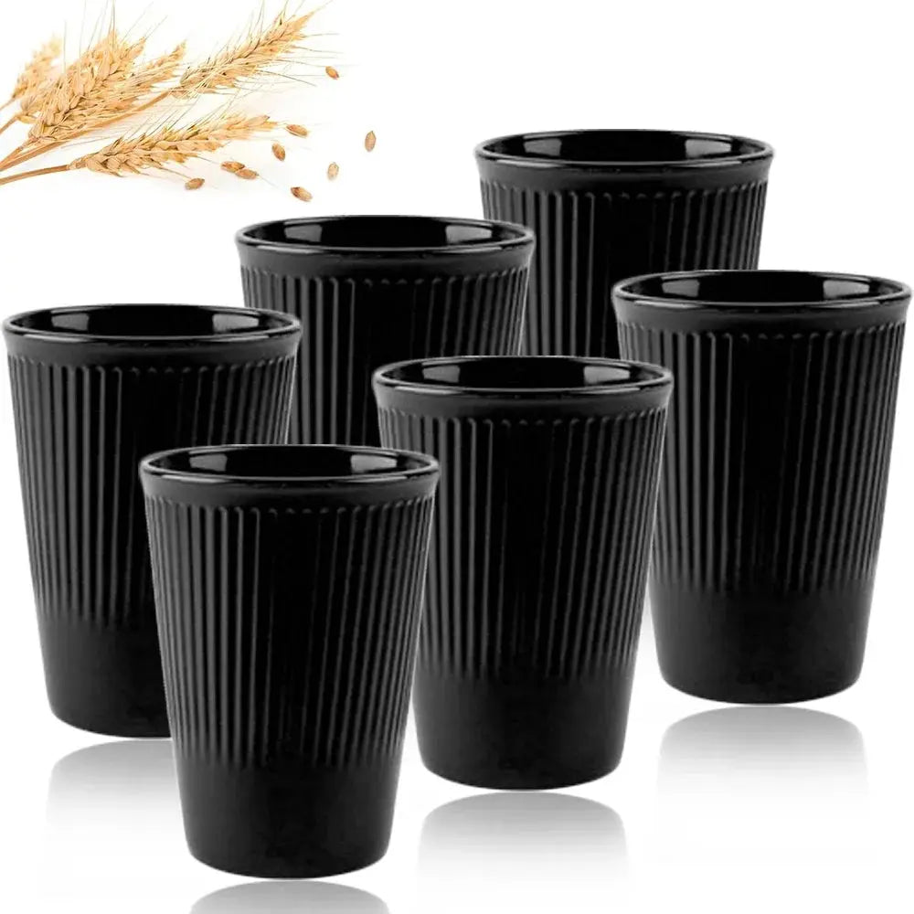 Eco-Friendly Wheat Straw 6Pcs/Set Unbreakable Multi-Purpose Drinking Cups Biodegradable Round Toothbrush Cup BPA-Free - So ist Leben
