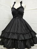 Sommer Klassische Elegante Hosenträger Kleid Lolita Solide Kawaii Lolita Retro Weiche Mädchen Tee Party JSK Hosenträger Kleid So ist Leben