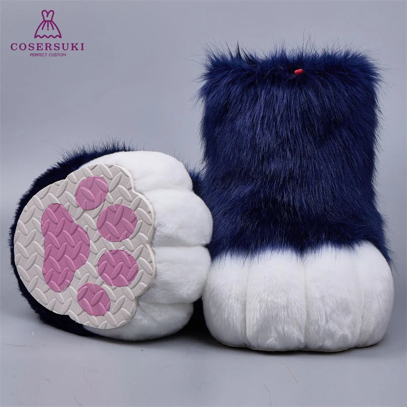 Kigurumi Fursuit Feline und Canine Paw Schuhe Pelzige Cosplay Schuhe Comic Con Performance Schuhe So ist Leben