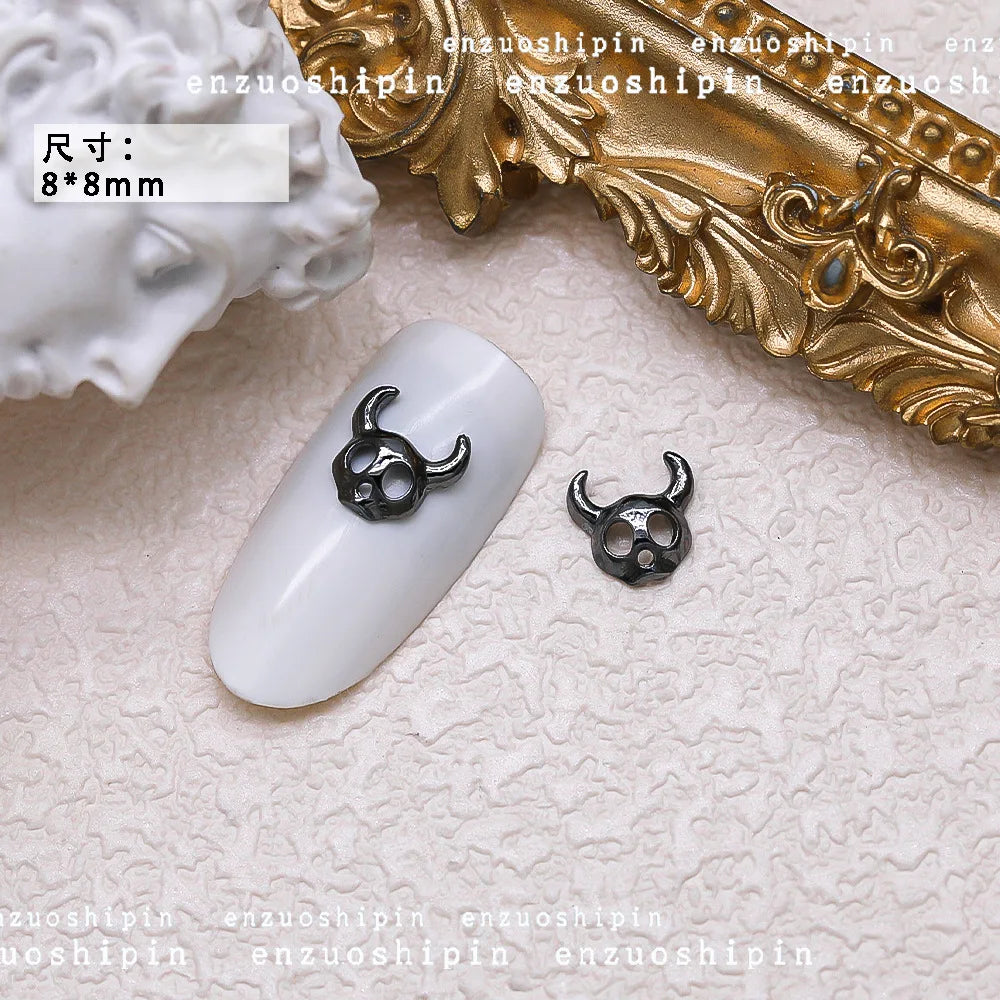 40PCS Dark Alloy Nail art Charms Schädel Bogen Skelett Palm Sinister Zubehör Für Halloween Nägel Dekoration Maniküre Liefert So ist Leben
