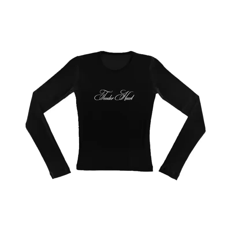 Y2K Gothic Langarmshirt mit Print & modernem Stil - So ist Leben