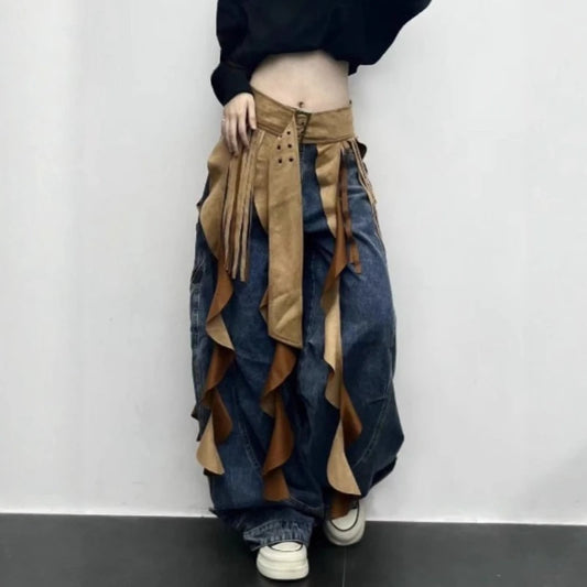 American Hottie Rüschen Asymmetrische Quaste Taillenzubehör Verstellbarer Gürtel Vielseitiger Taillenmiederrock Extender Halbrock So ist Leben