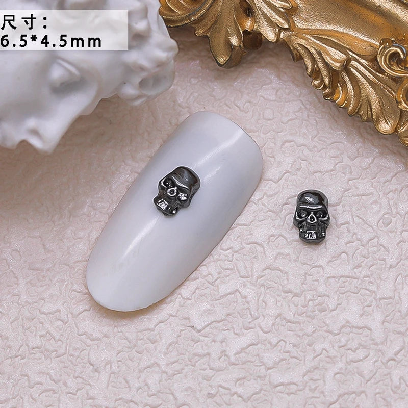 40PCS Dark Alloy Nail art Charms Schädel Bogen Skelett Palm Sinister Zubehör Für Halloween Nägel Dekoration Maniküre Liefert So ist Leben