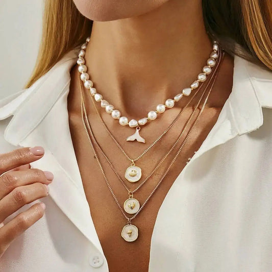 Lacteo 8 Stil Böhmen Vintage Unregelmäßige Geometrie Anhänger Choker Halskette Frauen 2026 Neue Trend Kreative Dame Charme Täglichen Schmuck So ist Leben