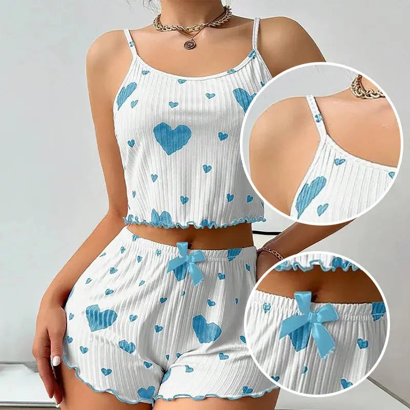 Lässige, weiche, kurze Nachtwäsche-Tanktops mit Liebesdruck - So ist Leben