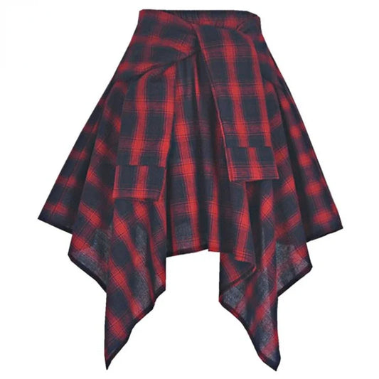 Plaid Rock Frauen Plissee Schnür Krawatte Minirock y2k Streetwear Harajuku Vintage unregelmäßige Sport Straße Frauen Furz Vorhang So ist Leben