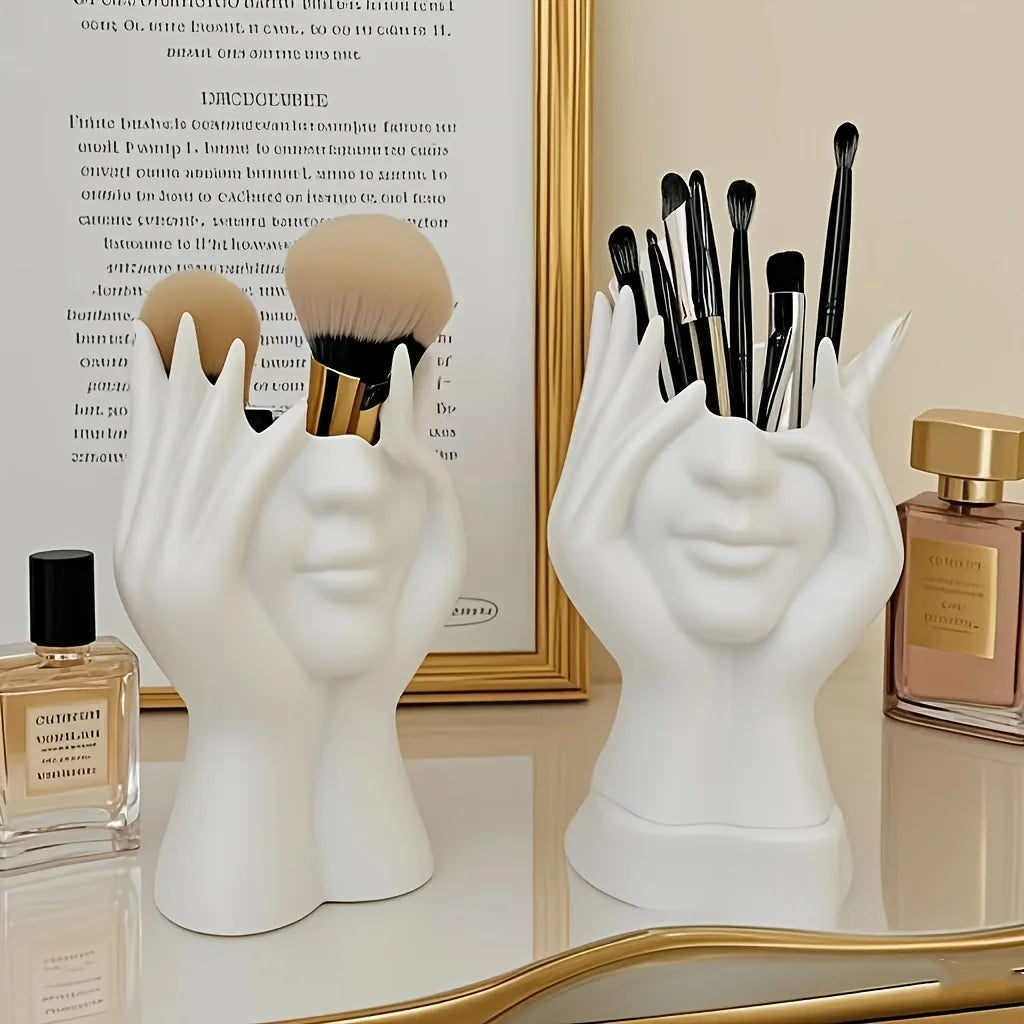Der Make-up-Organizer ist leicht, tragbar und perfekt für den Einsatz im Schreibtisch und im Badezimmer, zur Aufbewahrung von Pinseln und Kosmetika So ist Leben