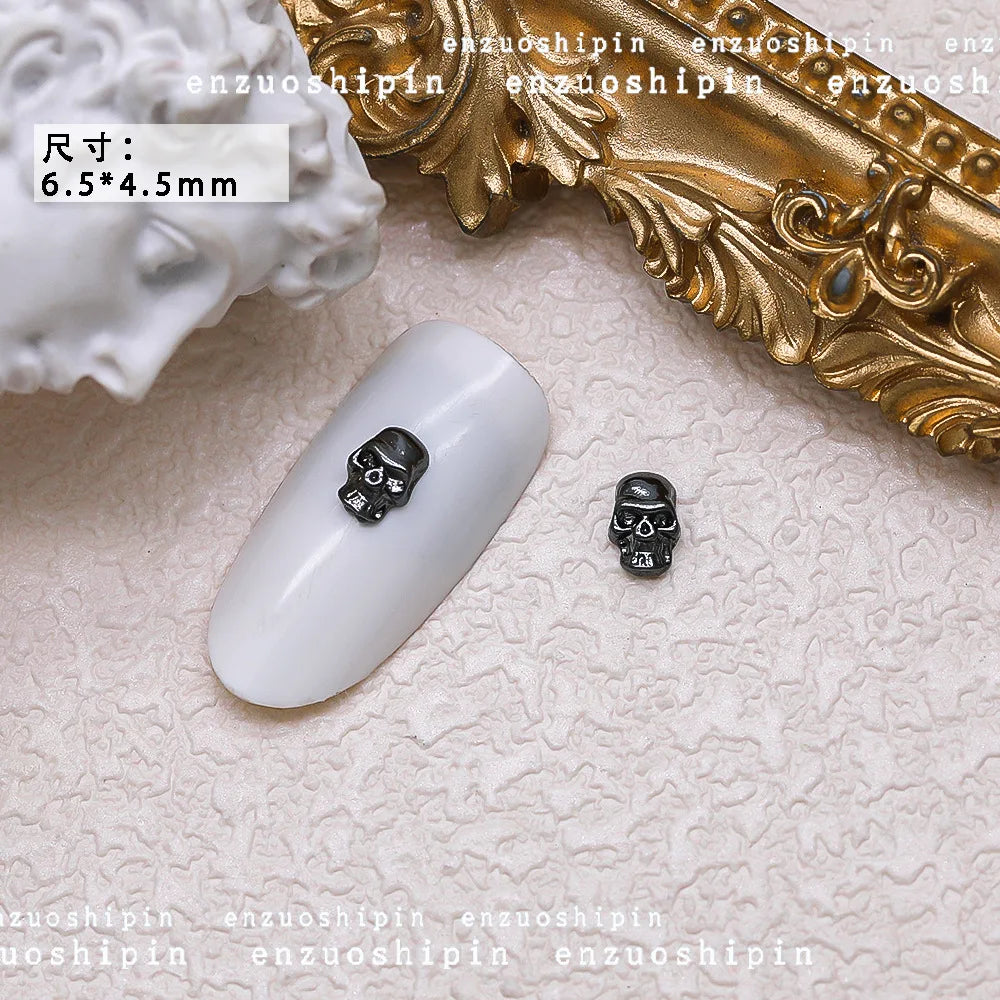 40PCS Dark Alloy Nail art Charms Schädel Bogen Skelett Palm Sinister Zubehör Für Halloween Nägel Dekoration Maniküre Liefert So ist Leben
