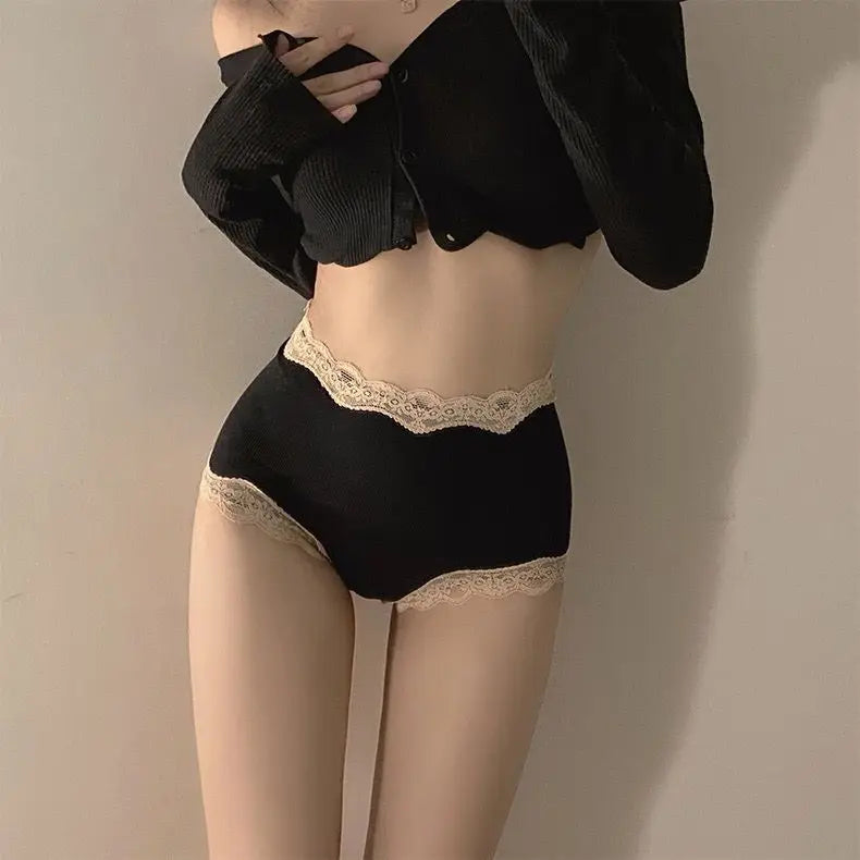 Süße sexy Basisschicht-Spitze im französischen Stil, dünn, reines Verlangen, selbstklebendes Dreieckshöschen, neue Ankunft, mittlere Taille, Baumwollunterwäsche So ist Leben