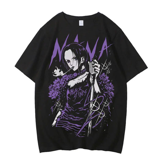 Black Stones Nana Osaki Baumwoll-T-Shirt männlich Y2k Grafik Pastell ästhetisches T-Shirt 2000er Kawaii Pastell Anime 2000er Bequem So ist Leben