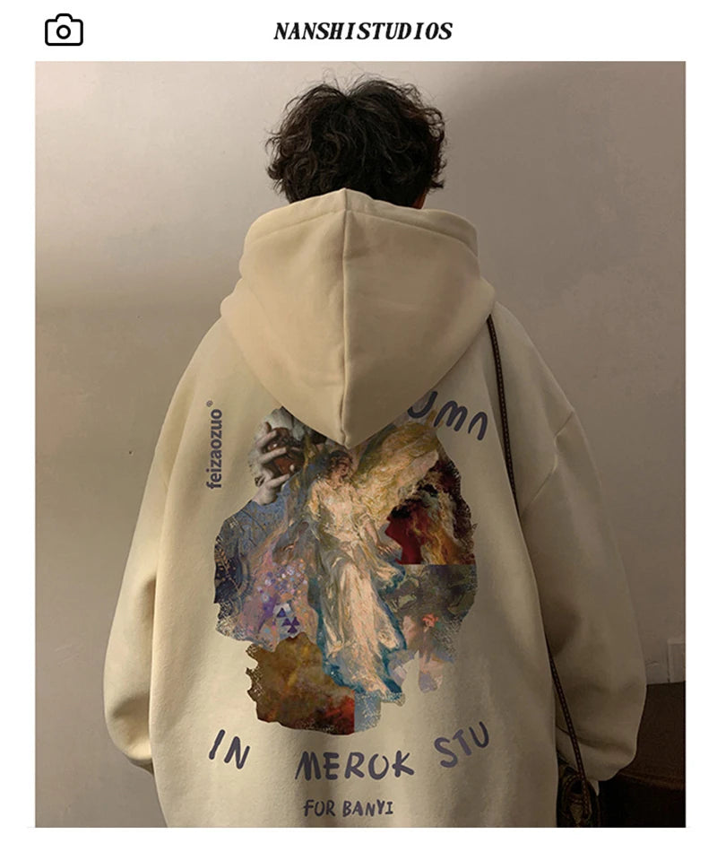 Neue Goth Grafik Gedruckt Pullover Hoodies Für Männer Y2K Vintage Streetwear Mit Kapuze Sweatshirts Herbst Baggy Hip Hop Mode Hoody So ist Leben