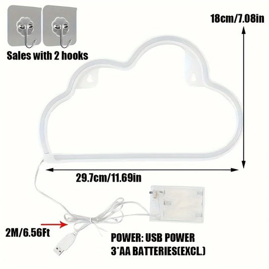 Cloud-Neonlicht-Logo, USB- oder batteriebetriebenes neuartiges Nachtlicht, zur Dekoration von Mädchenschlafzimmern, Geburtstagsfeiergeschenken, Hochzeiten So ist Leben