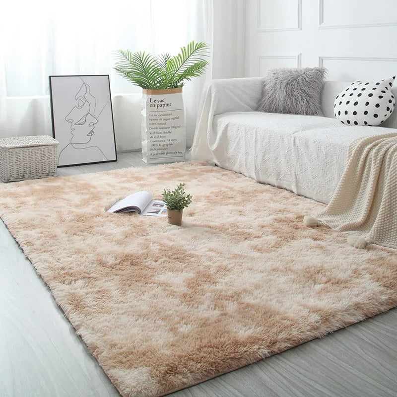Weißer flauschiger Flurteppich Modernes Wohnzimmer - So ist Leben