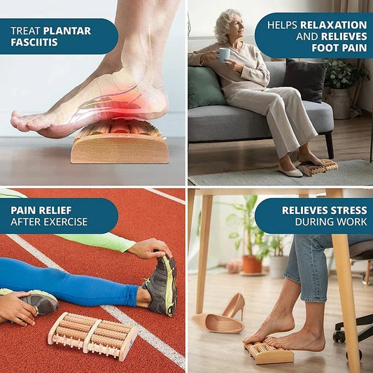 Fußroller aus Holz, Holzpflege, Massage, Reflexzonenmassage, Muskelentspannung, Linderung, Massagegerät, Spa für Handmassage, Haushalts-Fußmassagegerät, Pflege So ist Leben