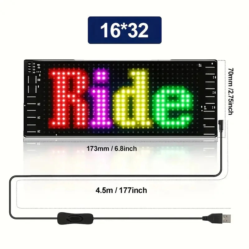LED-Matrix-Pixel-Panel-Licht, Bluetooth-App, 5 V, USB-Steuerung, Scrollen, Werbung, LED-Autoschild, Animation, programmierbar für Auto So ist Leben