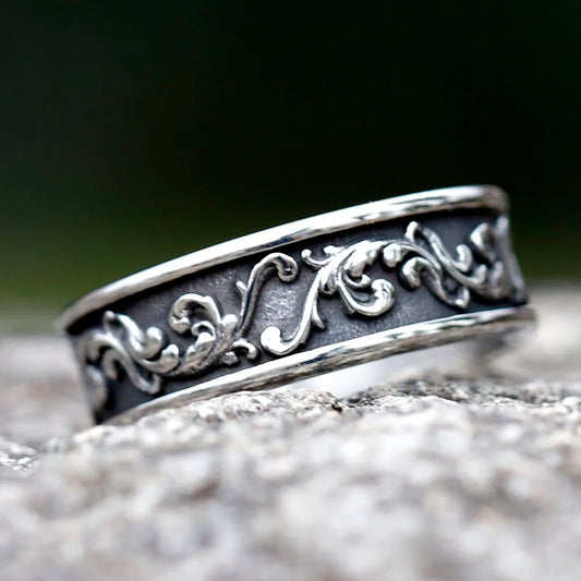 2023 neue Ankunft Edelstahl Viking Spindrift Muster Runde Ring mode Vintage für geschenk Schmuck kostenloser versand So ist Leben