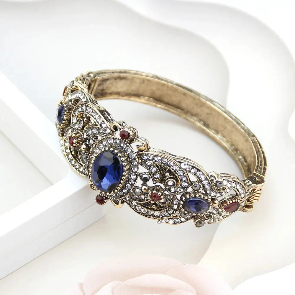 Sunspicems Indische Frauen Blume Schmuck Sets Harz Armreif Armband Ohrring Sets Türkische Haken Baumeln Ohrringe Braut Armband Geschenk - So ist Leben