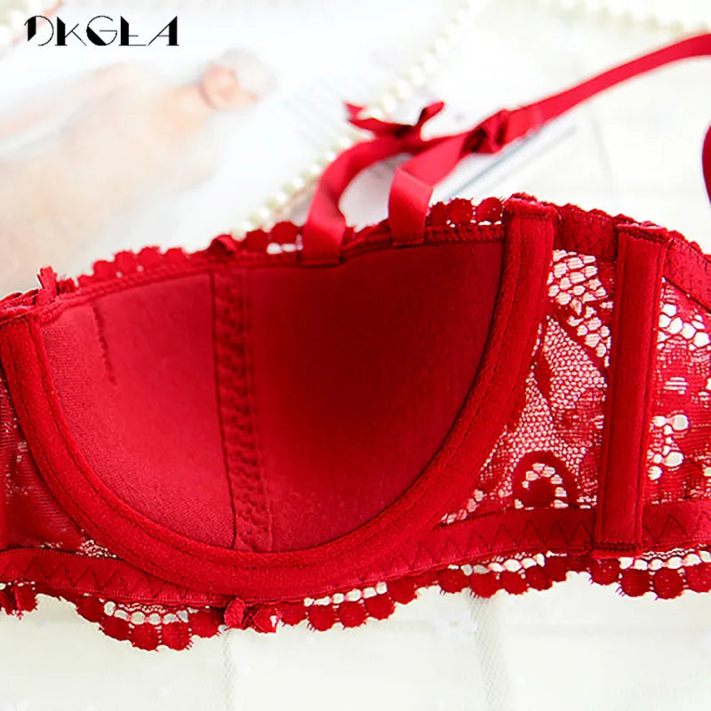 Neue Halbe Tasse Bh Höschen Sets Rot Frauen Dessous Set Stickerei Weiß Büstenhalter Dünne Baumwolle Sexy Unterwäsche Set Spitze Bh C D Tasse So ist Leben