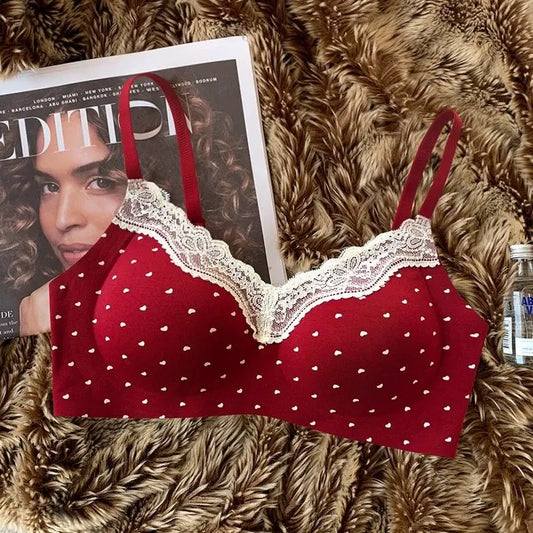 Soutien-Gorge Dentelle Non Rembourré Taille M-XXL, Style Désir Push Up Sexy pour Femme, Brassiere Comfortable Sans Armatures AB So ist Leben