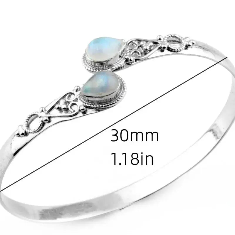 Vintage Ethnischen Stil Intarsien Imitation Naturstein Armband Elegante Offene Einstellbare Manschette Armband Frauen Männer Party Schmuck - So ist Leben