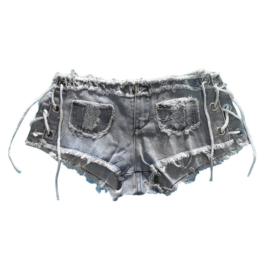 Neue koreanische Sommer europäische amerikanische Mode sexy niedrige Taille zerrissen raue Kante Damen Denim Shorts Slim Fit abnehmen Hot pants - So ist Leben