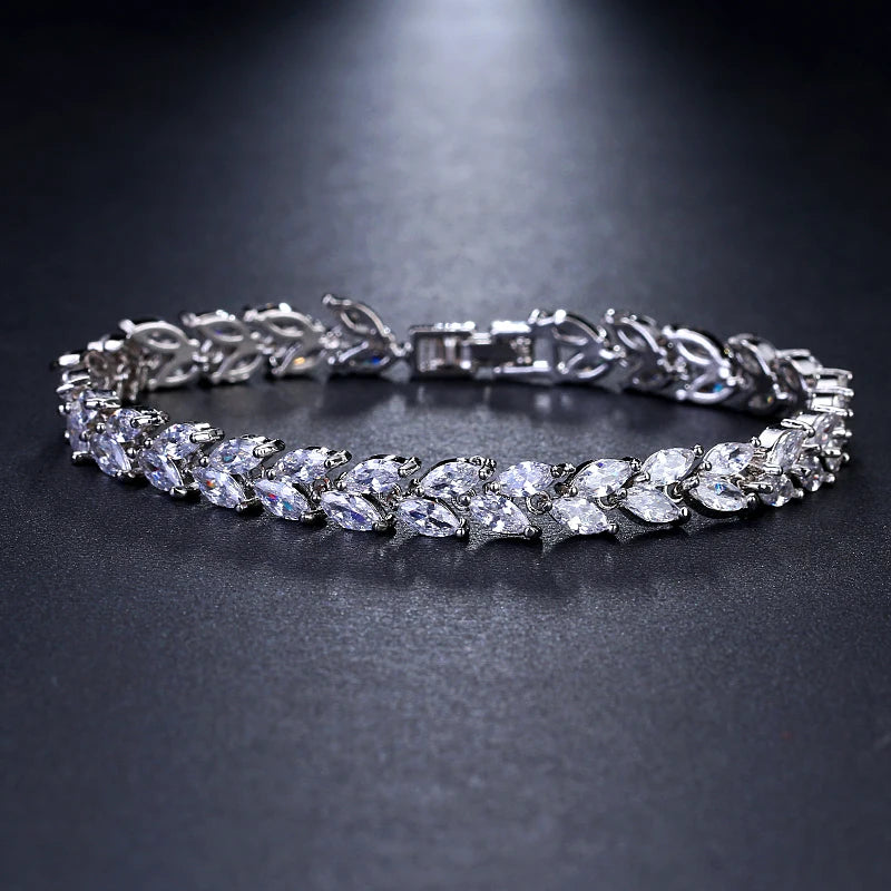 Zwei Größe Neue Design Luxus AAA Zirkon Olivenzweig Ohrringe und Anhänger Schmuck Sets Für Mode Frauen Hochzeit Schmuck Set AS128 So ist Leben