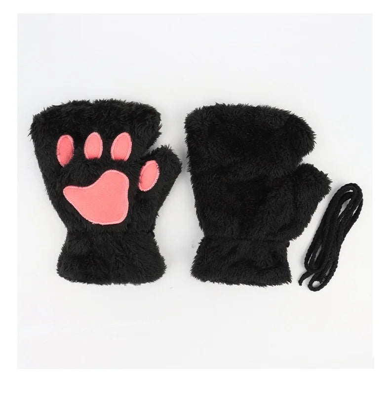 Halloween-Katzen-Kostüm-Set für Mädchen, Cosplay, Halloween-Katzen-Kostümzubehör mit Stirnband, Schwanz, Handschuhe, 3-teilig So ist Leben