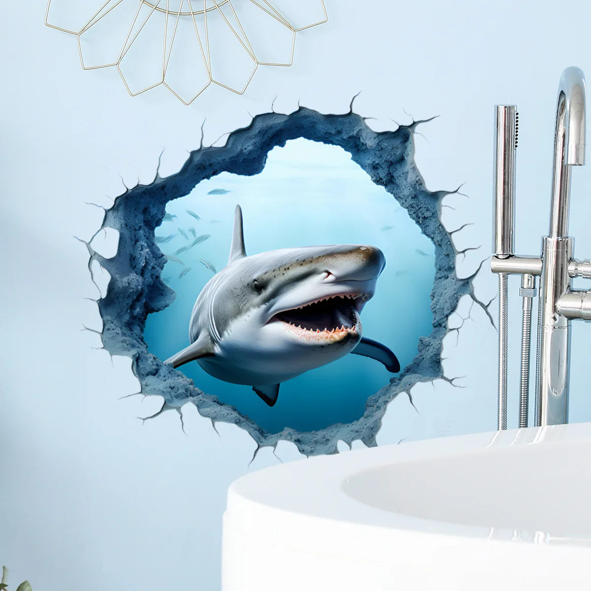 1pc 3D Sea World Shark Lustige Toilette Aufkleber Badezimmer Wc Deckel Rückenlehne Wand Vinyl Aufkleber Selbst-klebe wasserdicht Aufkleber So ist Leben