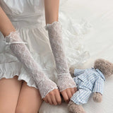 Schleife Spitzensocken für Frauen, Lolita, hohle Spitze, handärmelige japanische Ballettärmel, Geschenk So ist Leben